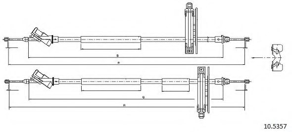 CABOR 10.5357 Cable, parking brake